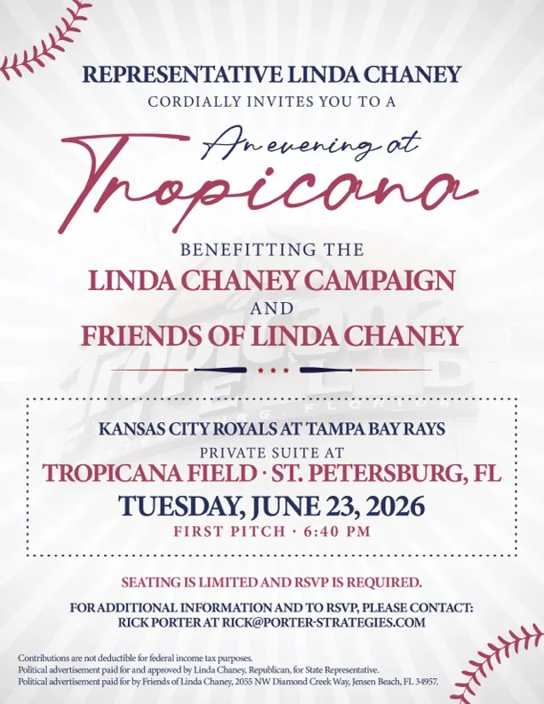Rep. Linda Chaney Baseball Fundraiser invitation