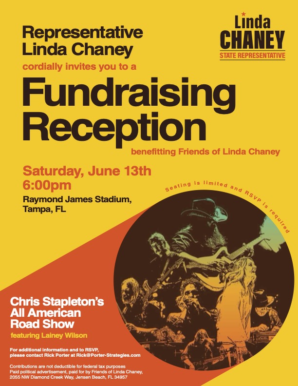 Rep. Linda Chaney Concert Fundraiser invitation