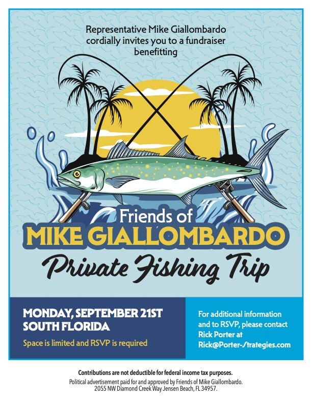 Rep. Mike Giallombardo Fishing Fundraiser invitation